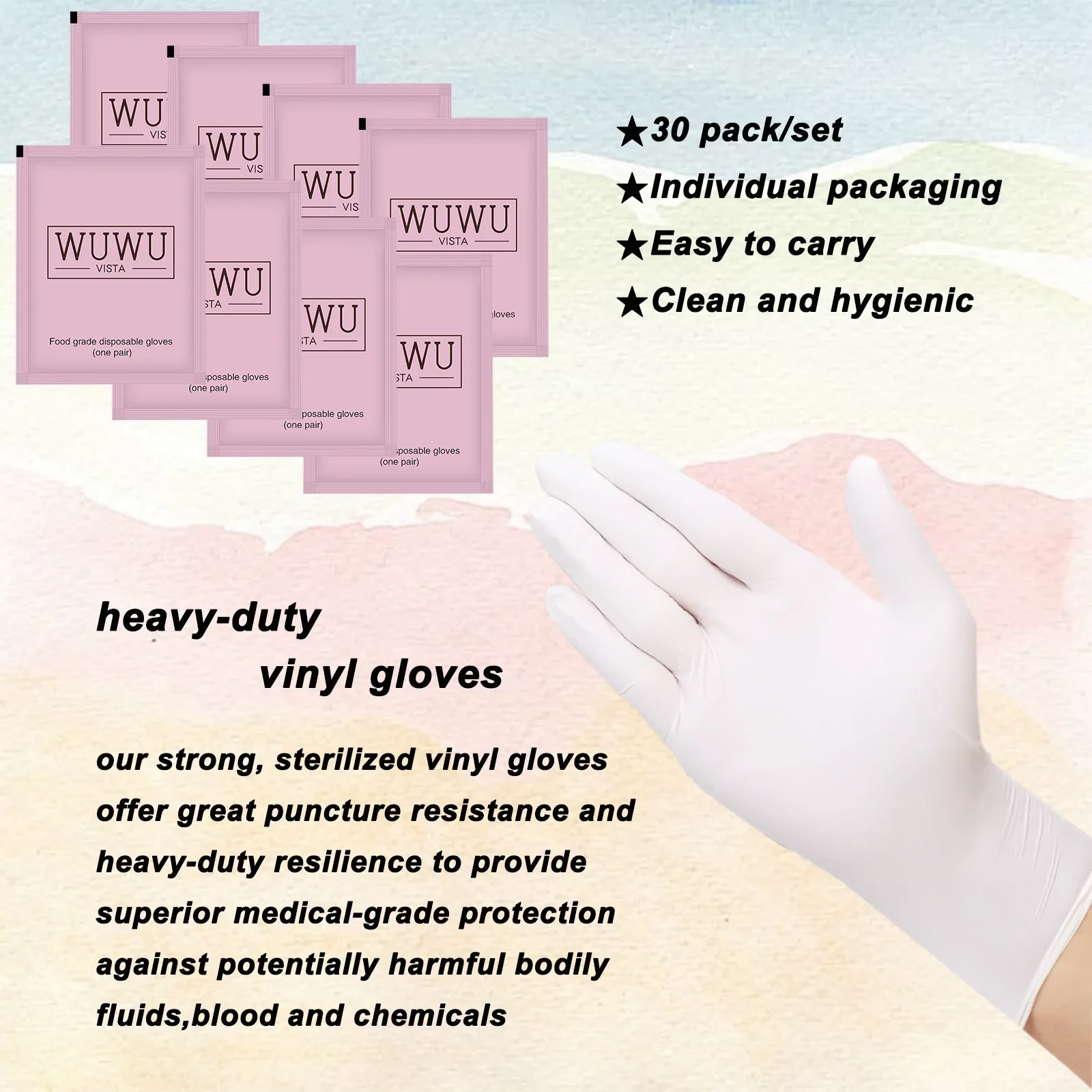 Individually Packaged Disposable Nitrile Gloves