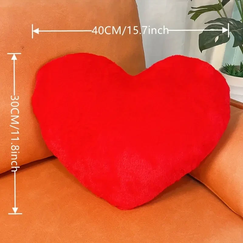 Heart Shaped Cartoon Cute Throw Pillow Cushion Long Plush Cushion Fluffy Soft