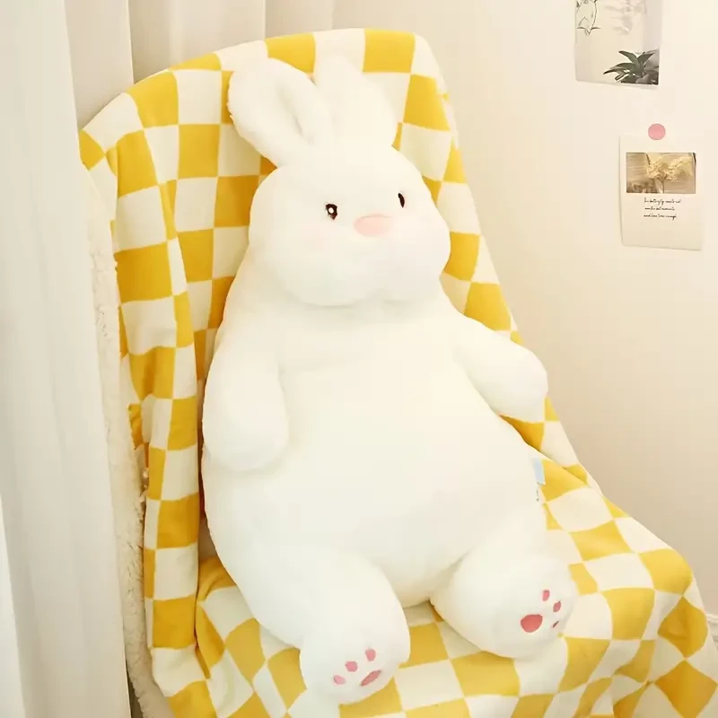 65cm/23.6in Cute Big White Rabbit Lazy Rabbit Plush Doll Soft Cloth Doll Soothing Toy