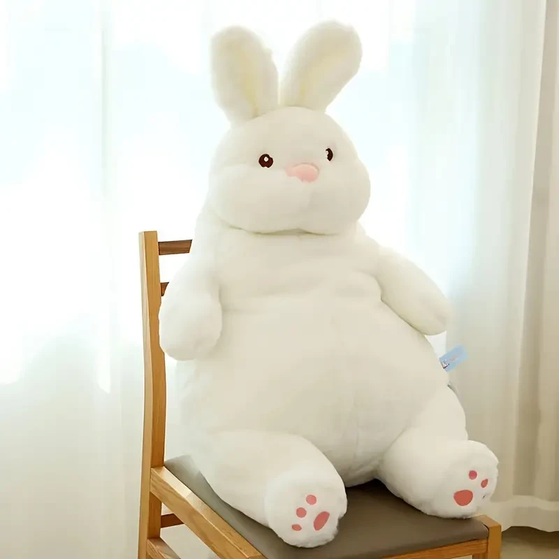 65cm/23.6in Cute Big White Rabbit Lazy Rabbit Plush Doll Soft Cloth Doll Soothing Toy