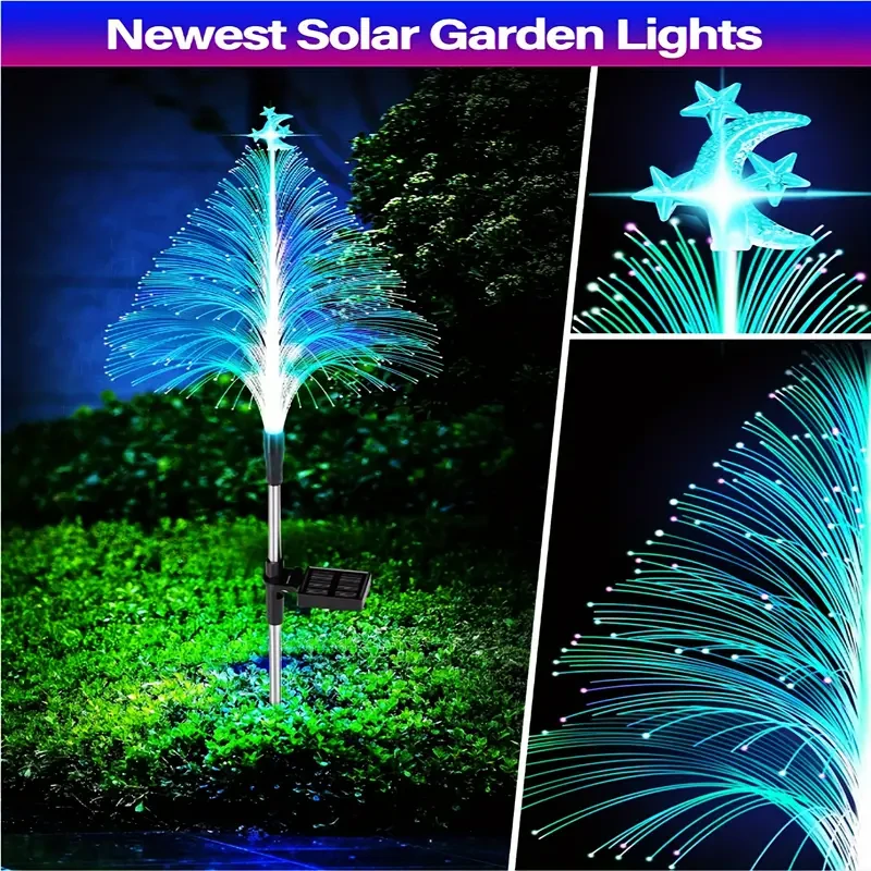2-Piece Solar Powered Color-Changing Flower Lights