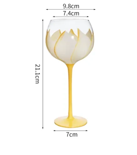 Hand Painted Flower Wine Glass Wine Wine Colored Crystal