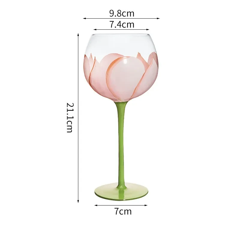 Hand Painted Flower Wine Glass Wine Wine Colored Crystal