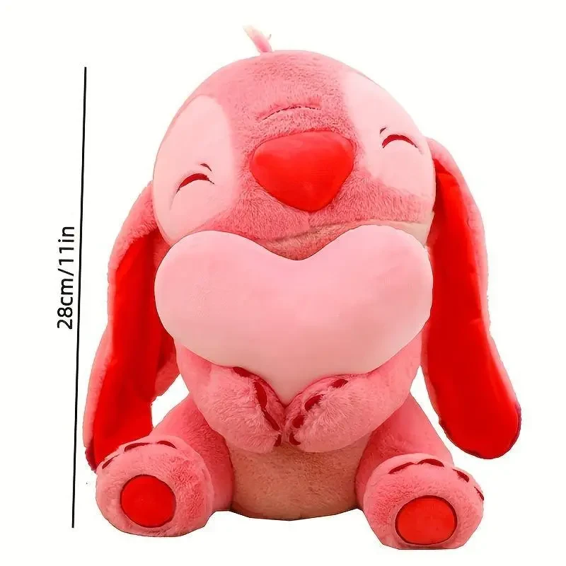 Authentic Stitch Plush Toy with Heart - 14+ Soft PP Stuffed Animal for Birthday