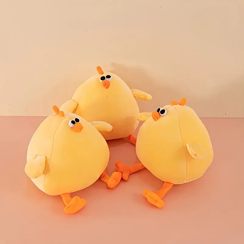 3pcs Set Cute Yellow Chick Plush Pillows