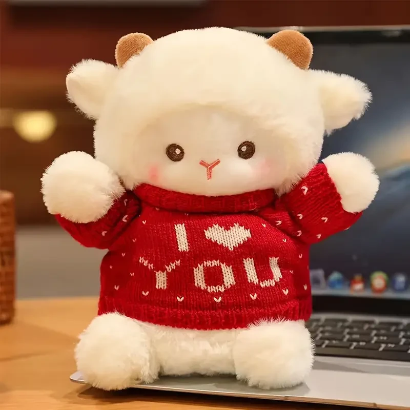 Adorable Sheep Plush Toy - Soft Polyester Cartoon Lamb Doll