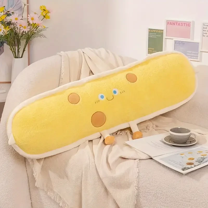 Ultra-Soft Plush Long Pillow for Side Sleepers - Versatile Use as Cushion