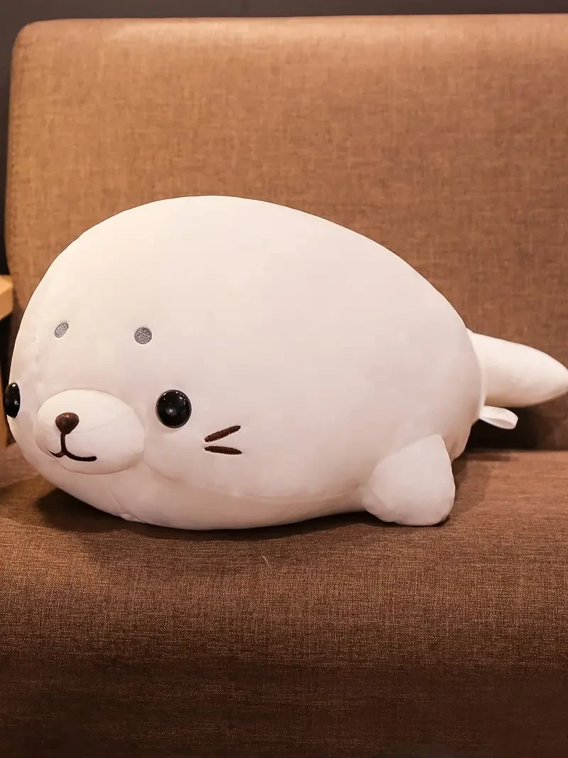 Adorable White Seal Plush Toy - Soft, Cuddly & Creative Lying Posture Pillow Doll