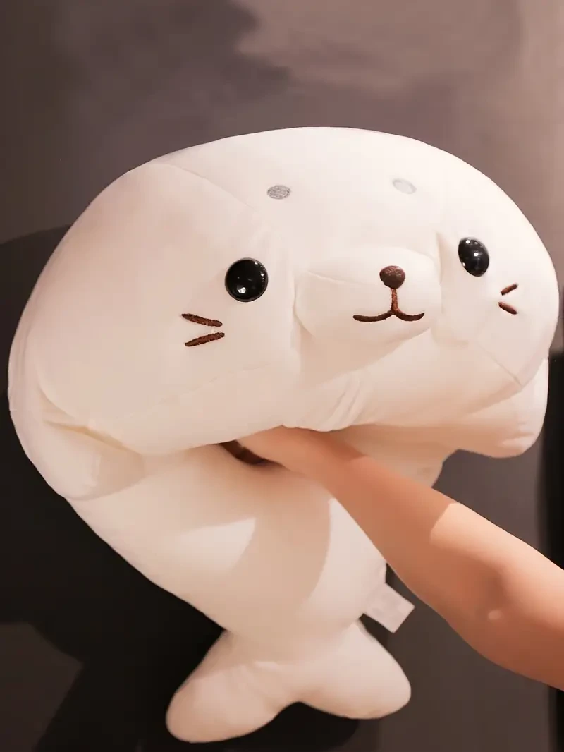 Adorable White Seal Plush Toy - Soft, Cuddly & Creative Lying Posture Pillow Doll