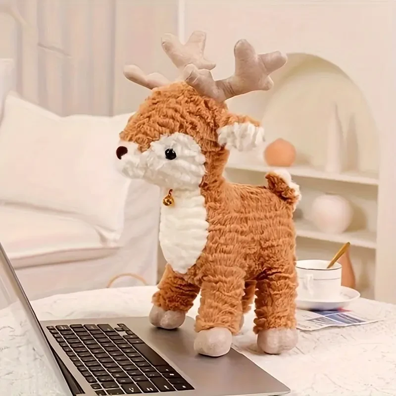 Cute Elk Plush Doll, Fawn Plush Doll, Christmas Little Reindeer Doll,