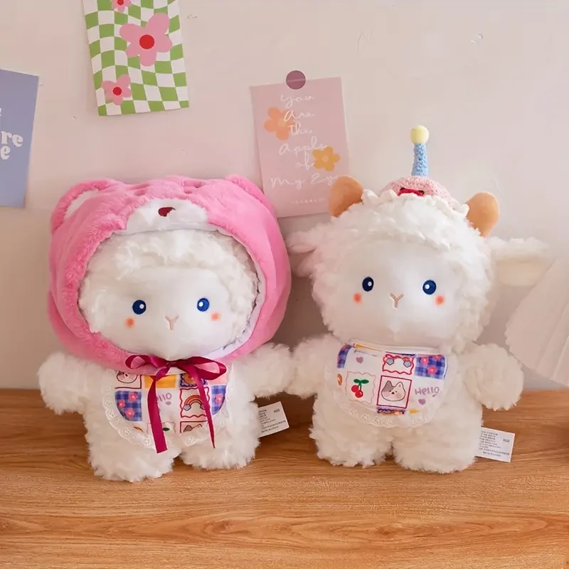 Adorable Lamb Plush Toy - Soft, Cuddly Stuffed Animal with Realistic Wool-Like Fur,