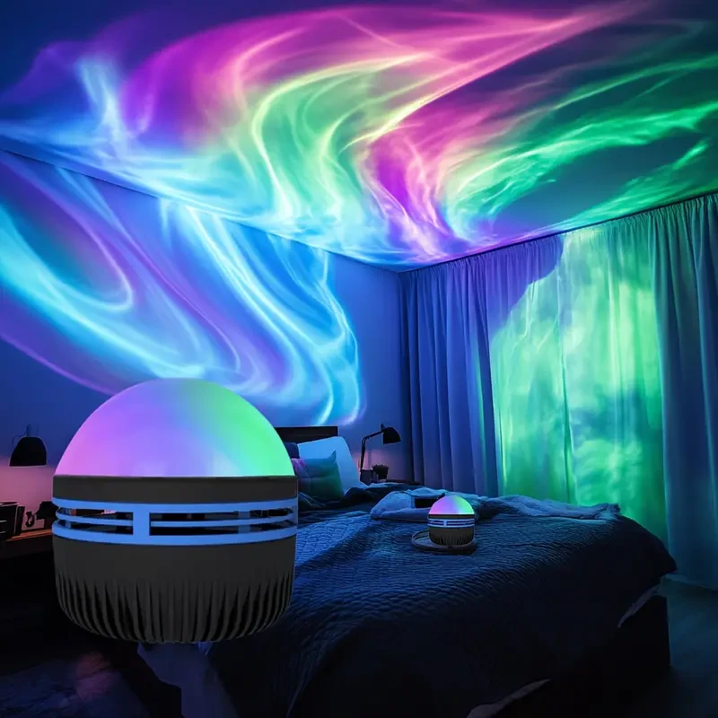 Aurora & Galaxy Star Projector Lamp with Multi-Color Remote and USB