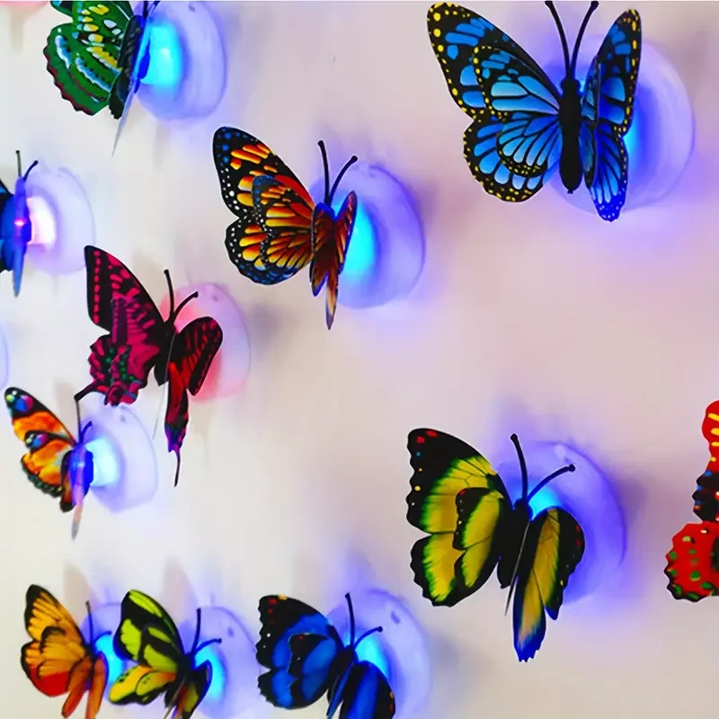 3D Glowing Double-Layered Wing Butterfly Home Decoration with Adhesive Back