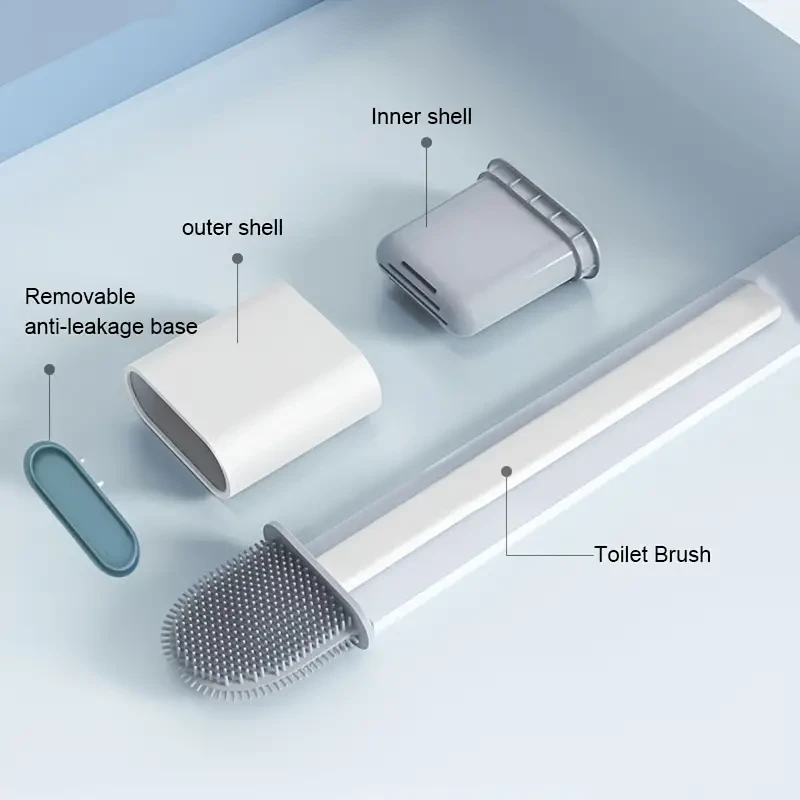 Premium Silicone Toilet Brush Wall-mounted Holder