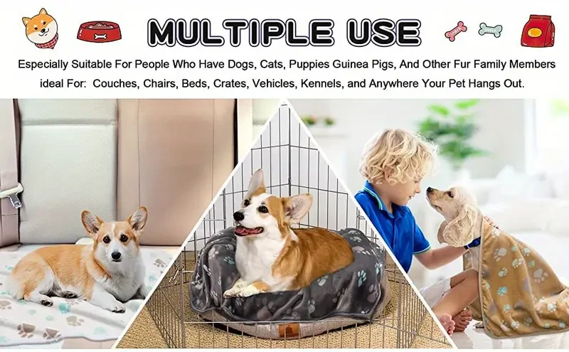 3 Pack Blankets For Dogs,