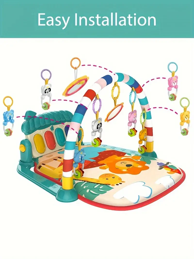 Musical Gyms Play Mats Musical Activity Mat Piano Play Gym Tummy Time Padded Mat