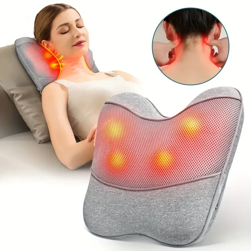 Ergonomic Shiatsu Massage Pillow with Deep Kneading and Heat
