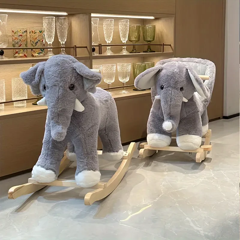 Elephant-Themed Wooden Rocking Horse - Choose Your Style, Perfect for Riding & Sitting, Ideal Birthday Gift for Youngsters and Youngsters