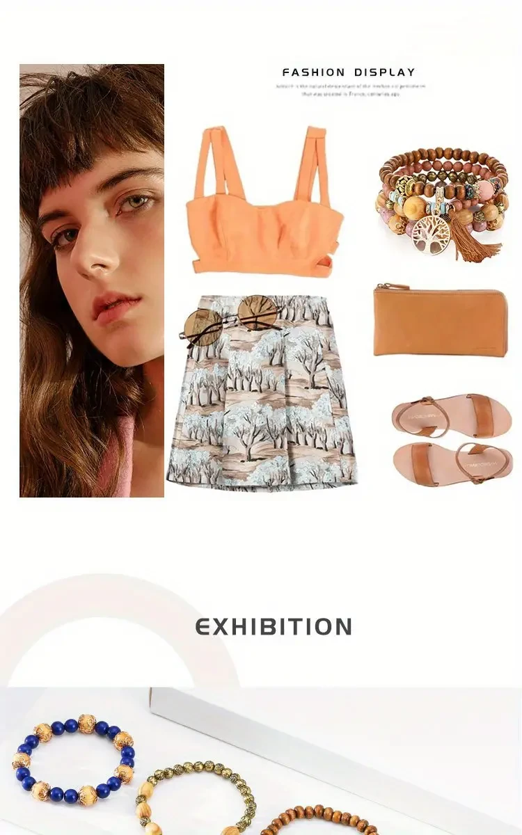 Boho-Chic set Tree of Life Charmed Bracelets -