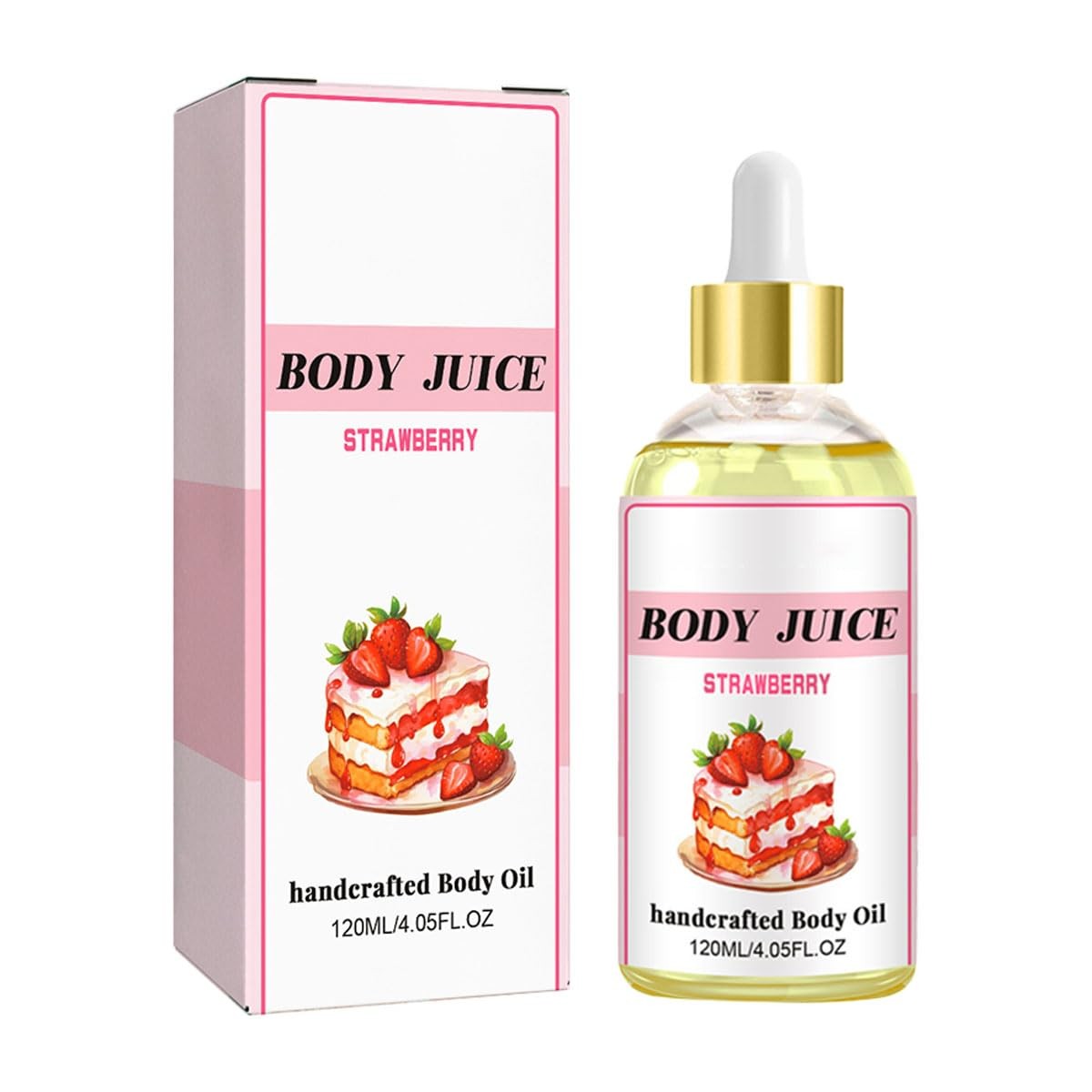 Strawberry Body Oil,120ml All Natural Organic Strawberry Body Essential Oil,Hand Crafted Body Oil For Women