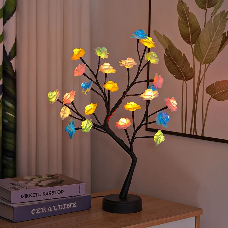 Table Lamp Flower Tree Rose