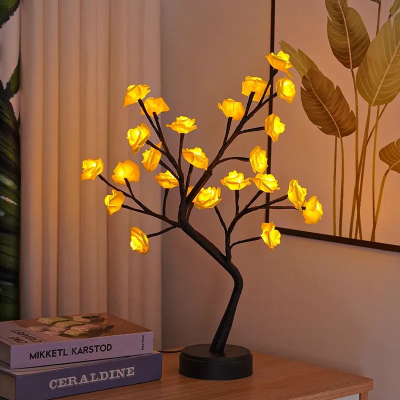 Table Lamp Flower Tree Rose