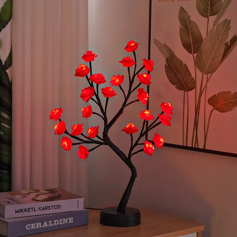 Table Lamp Flower Tree Rose