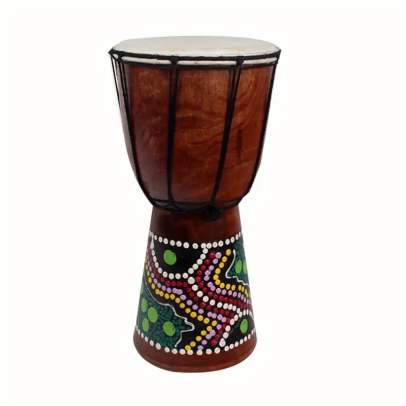 Lixada 15.24cm Hand-Carved African Djembe Drum - Solid-Wood Goat-Skin Traditional Instrument