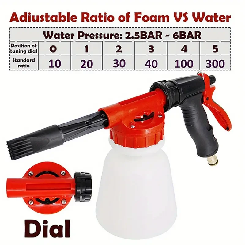 Lixada Car Wash Foam Sprayer with Adjustable Ratio Dial
