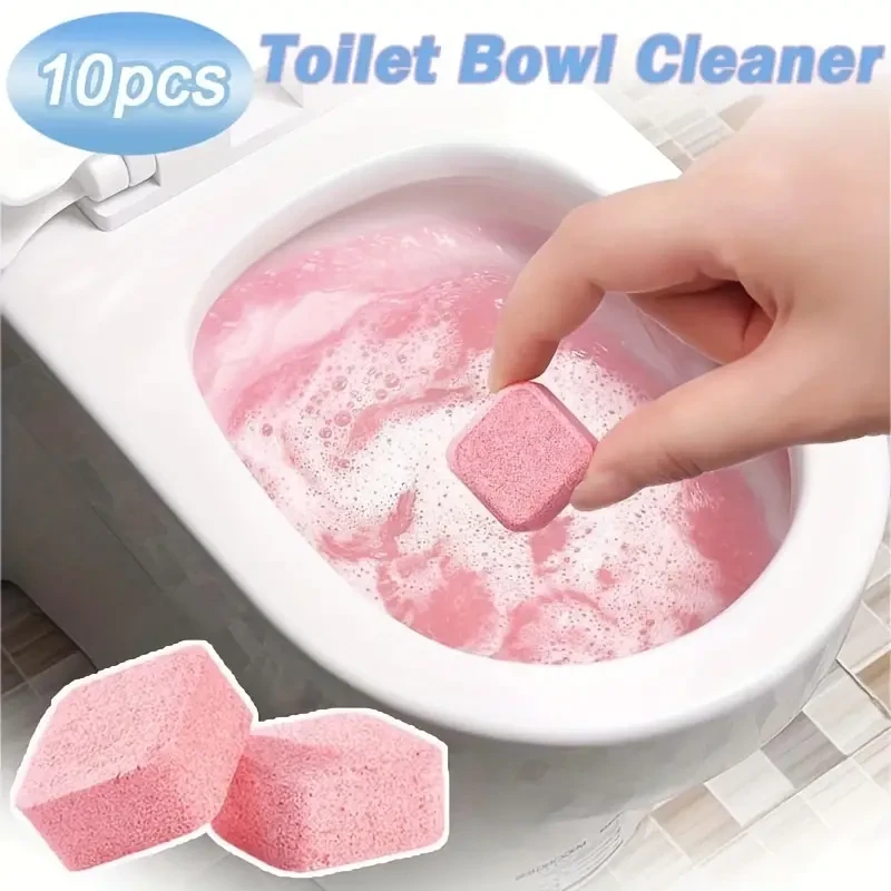 10pcs Automatic Toilet Bowl Cleaning Tablets - Effervescent & Deodorizing