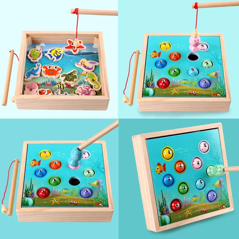 Children's Wooden Magnetic Fishing Girl Boy Baby Educational Toy