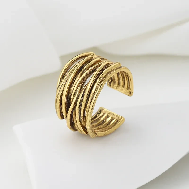 Retro Multi-coil Bracelet Open Index Finger