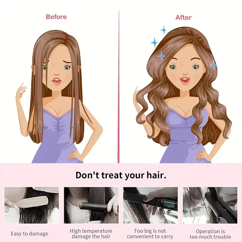 Heatless Curling Rod Headband With Hair Tie