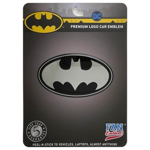 Fan Emblems DC Batman Oval Logo Decal (Black & Chrome)