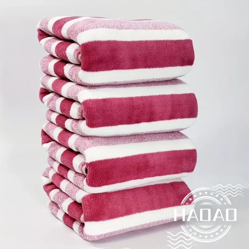 Striped Bath Towel Set Absorbent