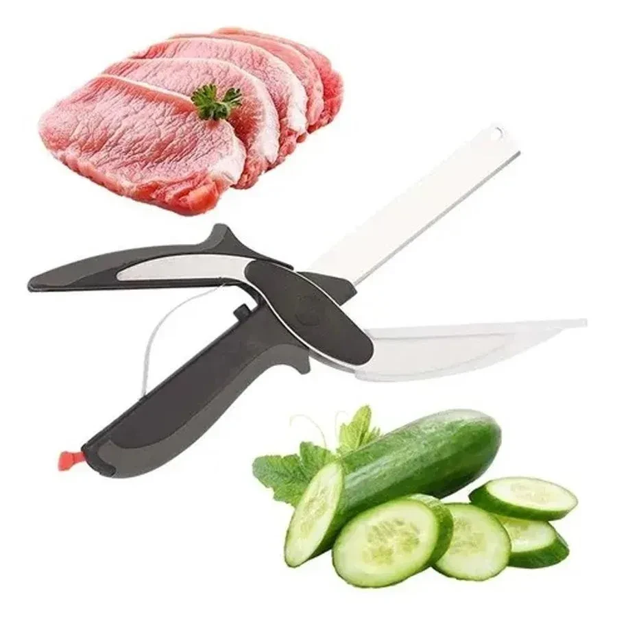 Scissors Knife Cutter Multipurpose 2 In 1 Clever Stainless Steel