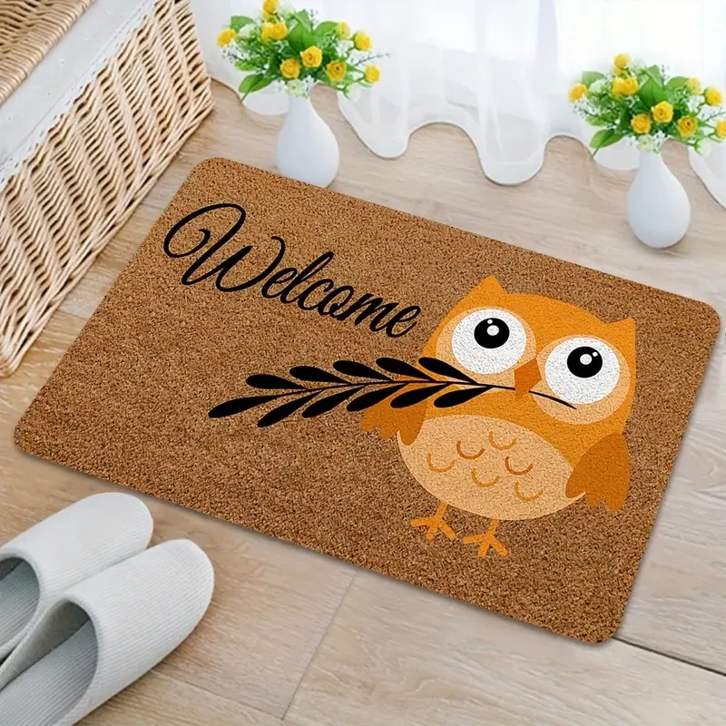 Owl-Themed Welcome Mat for Home