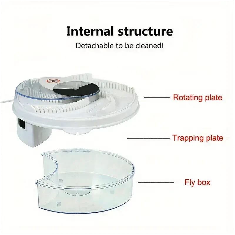 Fly Trap Electric Device - USB-Powered Insect Killer with Trapping Food