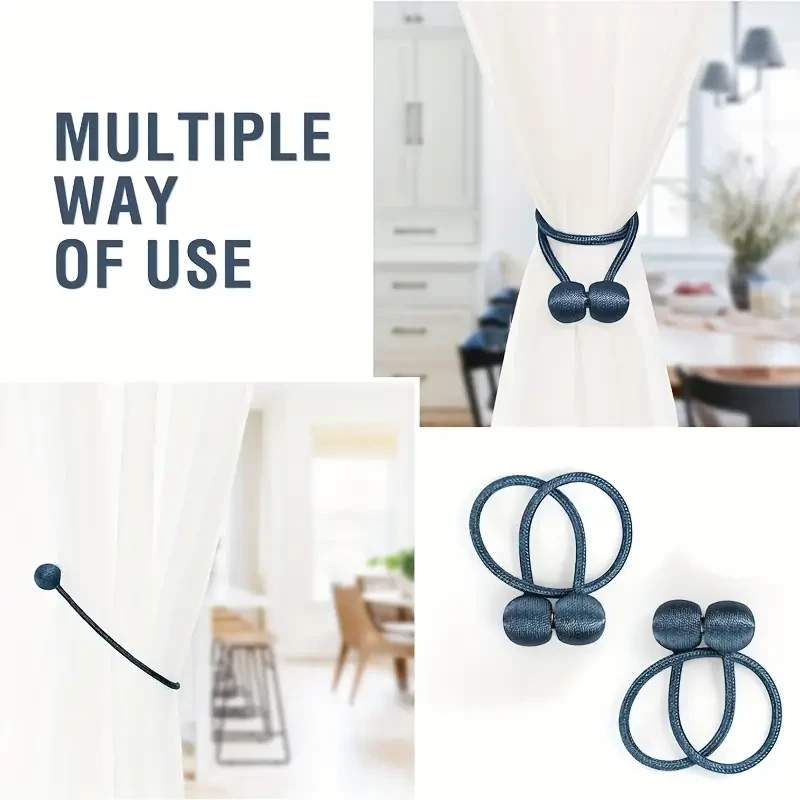 2 Pairs Magnetic Curtain Tiebacks