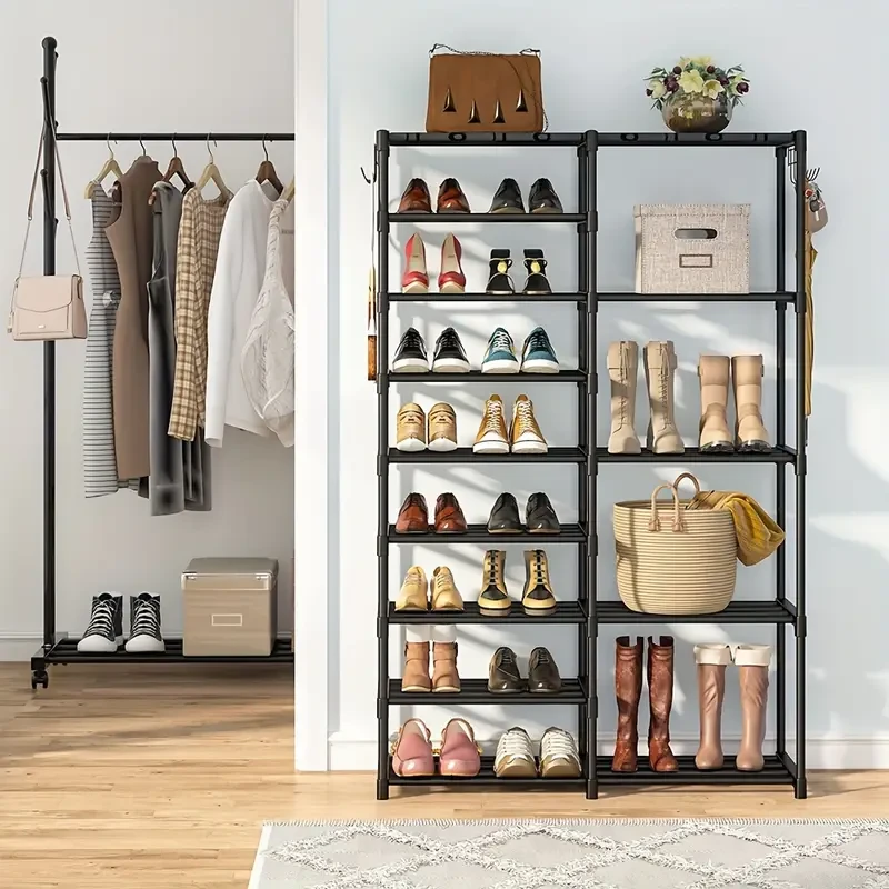 9+5 Tiers Tall Shoe Rack - Storage Shelf for Shoes