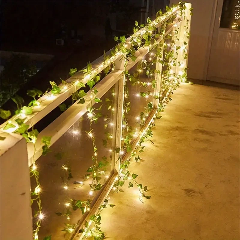 5M Artificial Leaf String LED Copper Lights