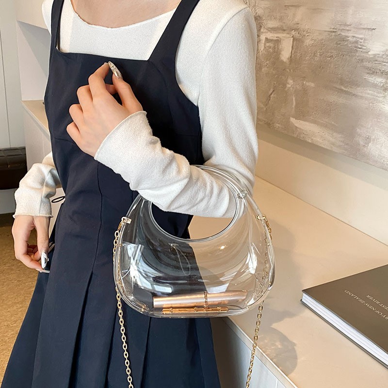 Acrylic Small Size Gold Handbag Chain Shoulder Oblique