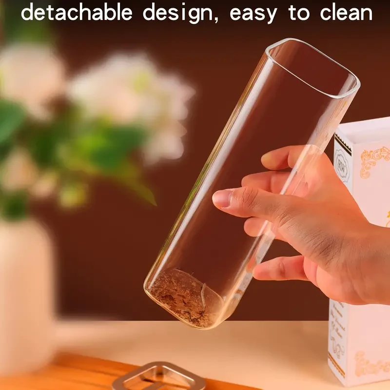 Glass Incense Holder with Metal Base - Ideal for Meditation, Yoga & Home Decor