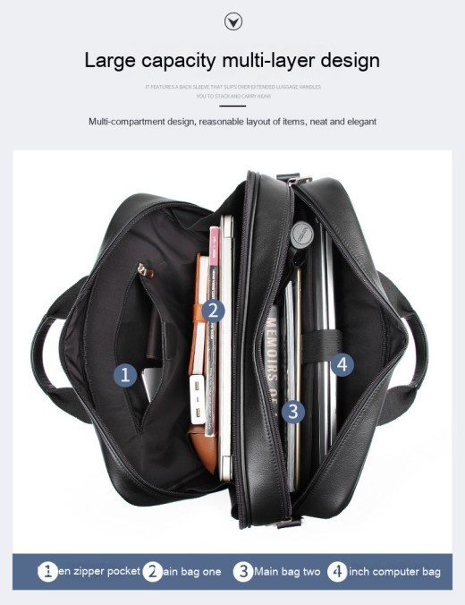 Leather Handbag Briefcase Napa Leather Comfortable Texture Men's Real-Leather Bag