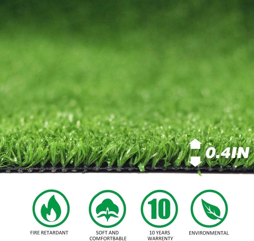 Artificial Turf Grass Mat Carpet, Realistic Synthetic Mat, Indoor Outdoor Garden Landscape for Pets,Fake Faux Rug with Drainage Holes