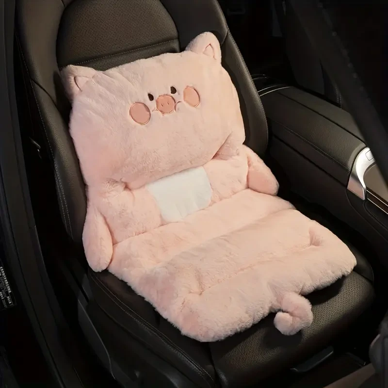 Car Seat Cushion Winter Plush Cartoon Single Seat Cushion Warm