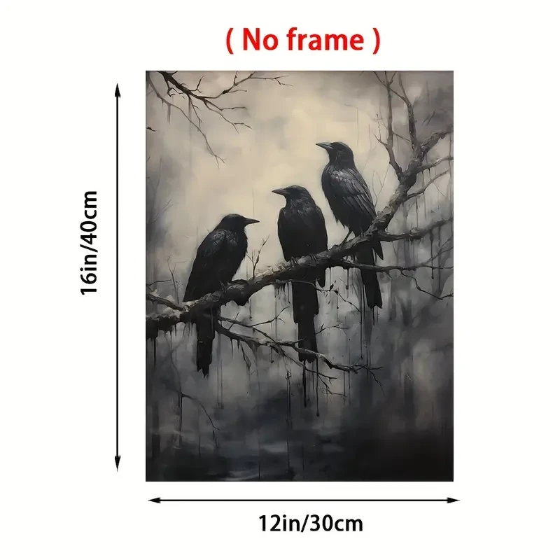 12x16 Inch Dark Aesthetic Raven Art Print