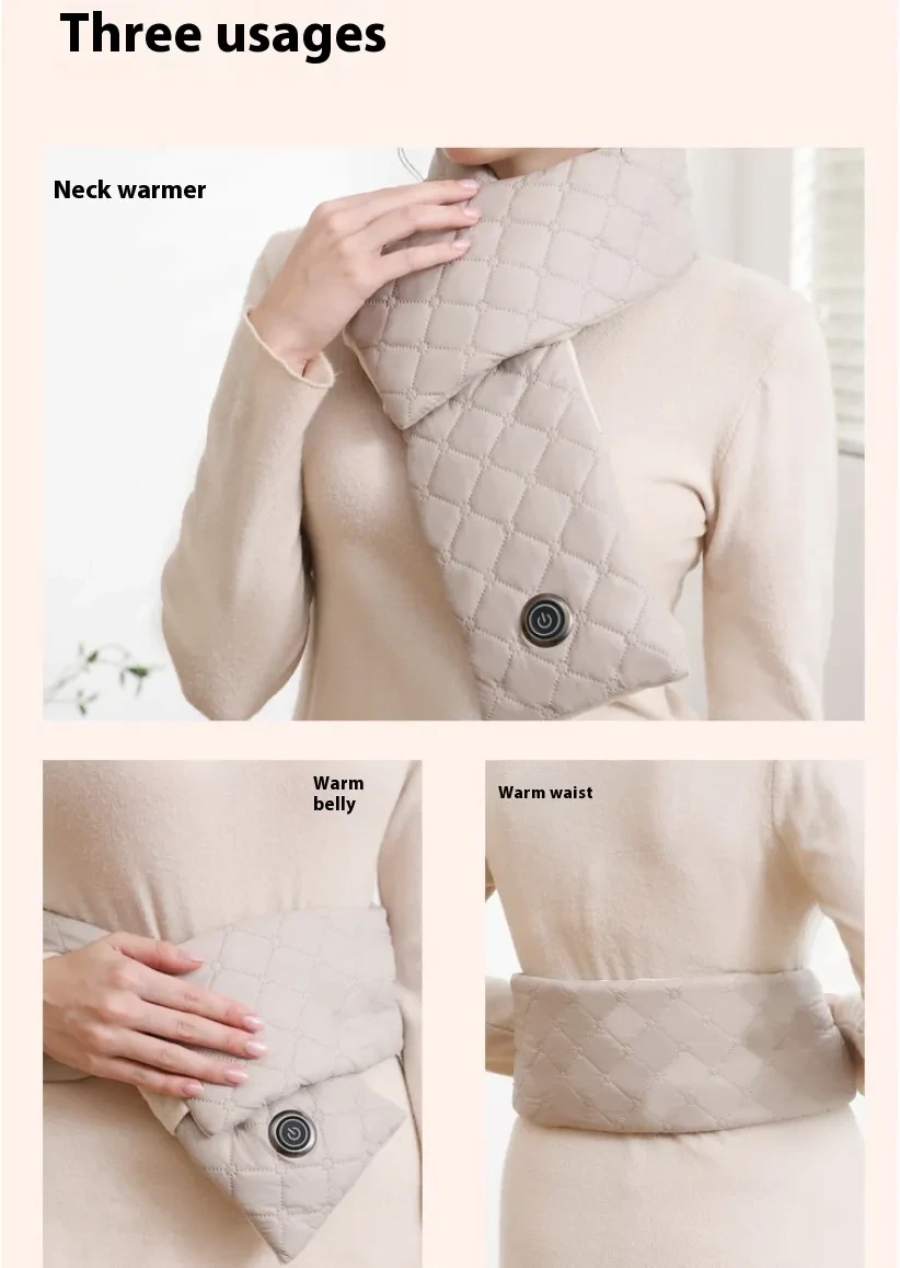 Electric Heating Scarf 3 Gear Heating Pads Outdoor Warm Heated Scarf USB Heater Thermal Shawl Neck Brace Warm Bib For Women Men