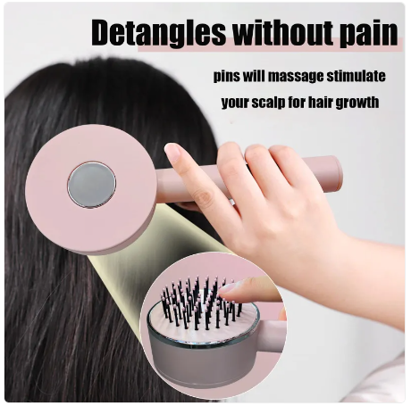 One-key Self-Cleaning Hair Brush