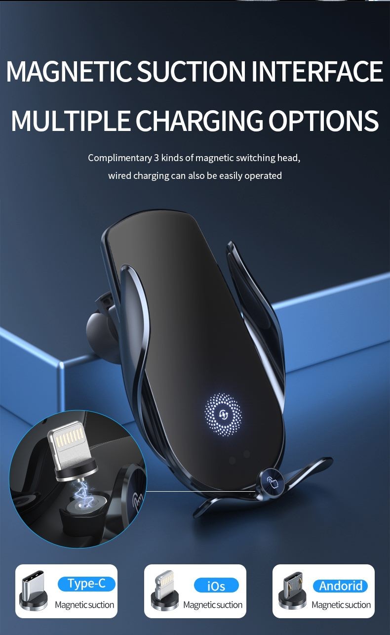 Wireless Car Charger, Fast Charging, Air Vent and Dashboard Holder